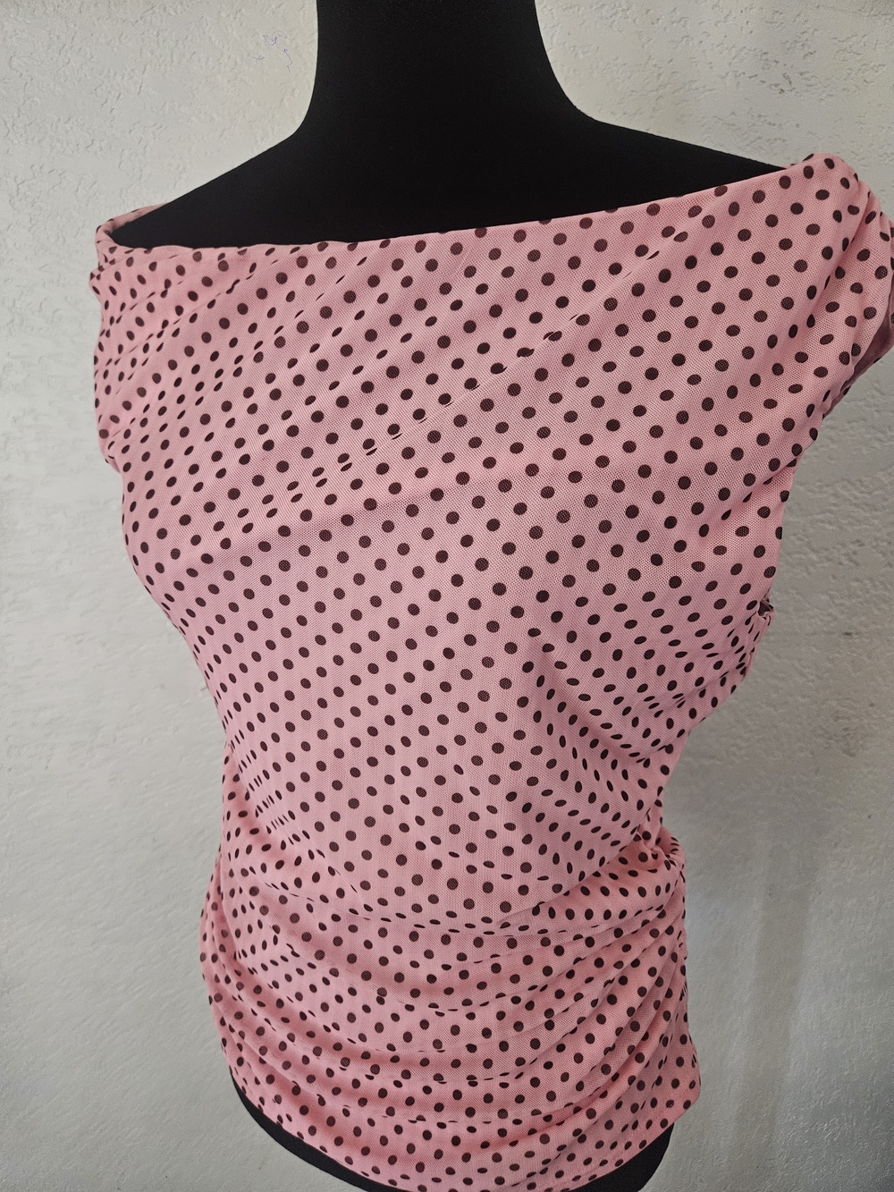 Free Kisses Pink Polka Dot Off-Shoulder Blouse